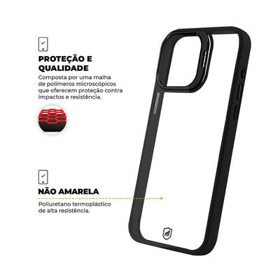 Kit Capa Gravity Preta e Pelicula Coverage 5D Pro Preta para iPhone 15 Plus - Gshield