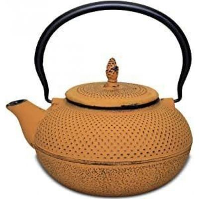 Chaleira de Ferro  Amarela Com Cesto de Inox  MTA 8181
