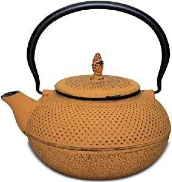 Chaleira de Ferro Amarela Com Cesto de Inox MTA 8181