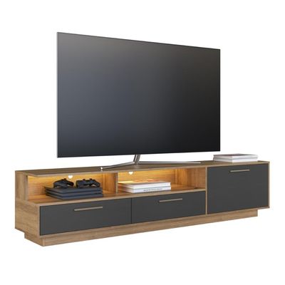 Rack Para Tv Até 75 Polegadas Com Iluminação Led Ravenna Grafite