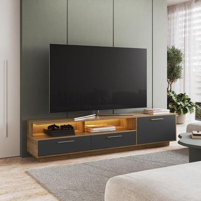 Rack Para Tv Até 75 Polegadas Com Iluminação Led Ravenna Grafite