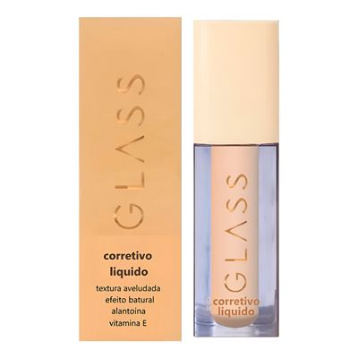 Corretivo Hidratante Líquido Glass Cor GCF10 para Olhos – Cobertura Natural, Vegano e com Vitamina E