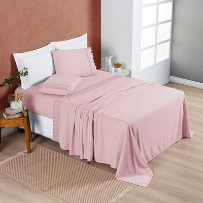 Jogo De Cama Nobless Solteiro 03 Peças - Rosa Blush