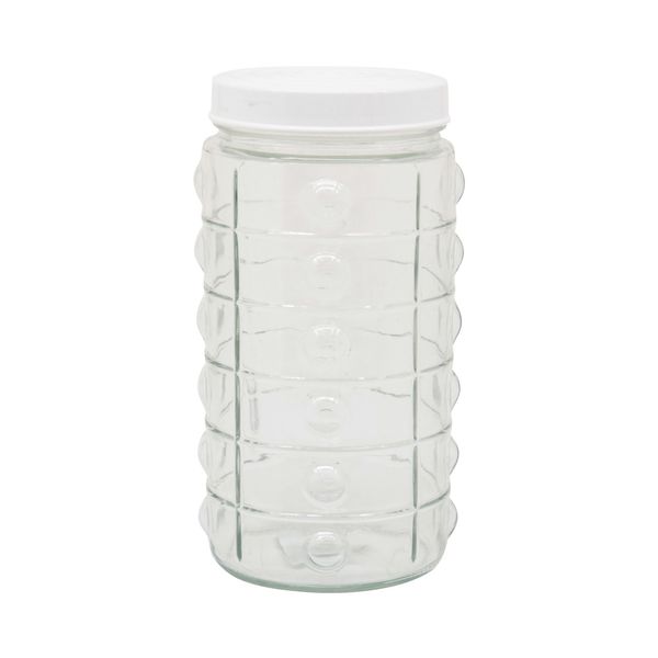 Pote de Vidro Le Classic Redondo Tampa Branca 1,7L Pote de Vidro Le Classic Redondo Tampa Branca 1,7L