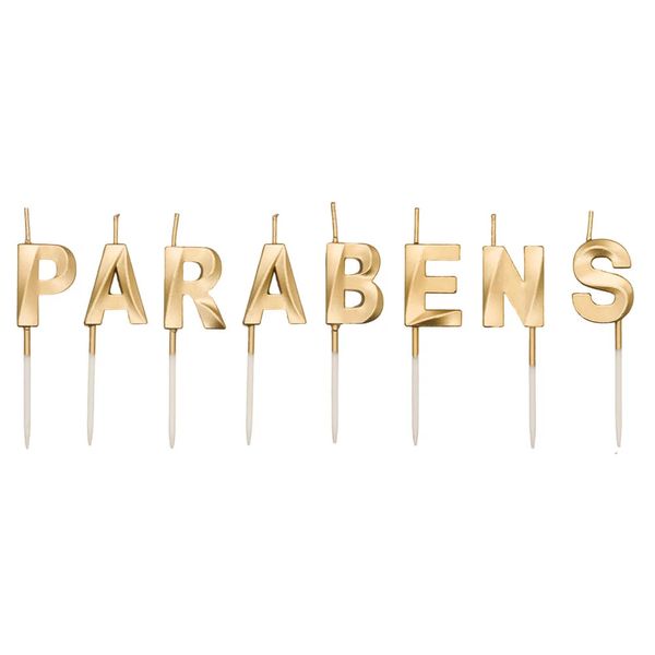 Vela Design Silver Festas Parabéns Dourada Vela Design Silver Festas Parabéns Dourada