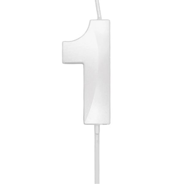Vela Mini Design Silver Festas Branca Perolizada Número 1 Vela Mini Design Silver Festas Branca Perolizada Número 1