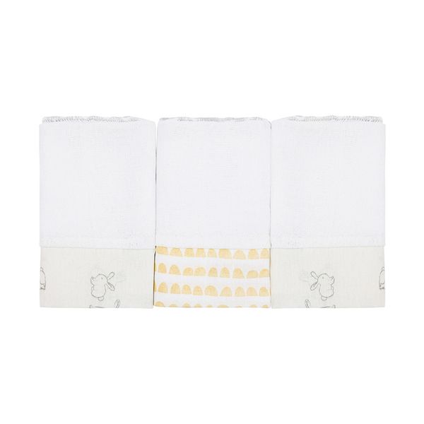 Pano para Boca Papi Família Coelho com Três Peças 34x32cm