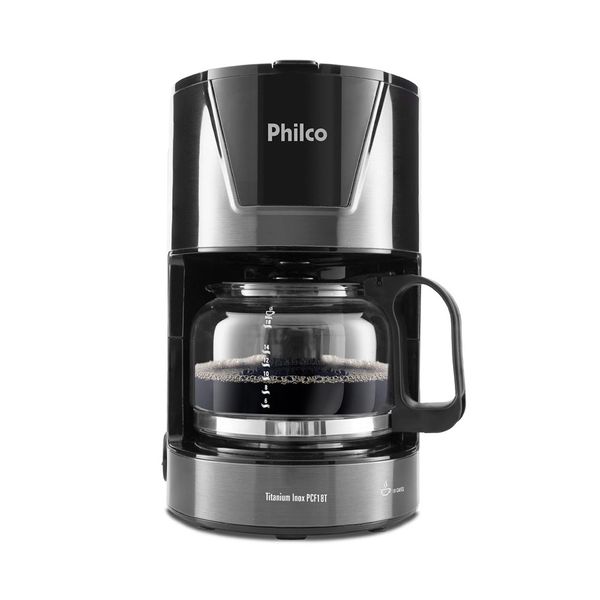 Cafeteira Elétrica com Porta Filtro Philco Titanium Inox Preta 18 Xícaras - 127V Cafeteira Elétrica com Porta Filtro Philco Titanium Inox Preta 18 Xícaras - 127V