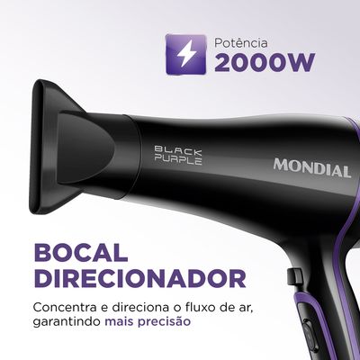Secador de Cabelo Mondial SCN-01 Preto 2000W - 127V