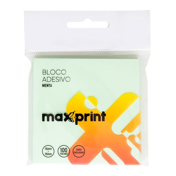 Bloco Adesivo Menta 76X76MM 100 Folhas Maxprint