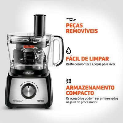 Multiprocessador de Alimentos Mondial MPN-01-BE 7 em 1 - 220V