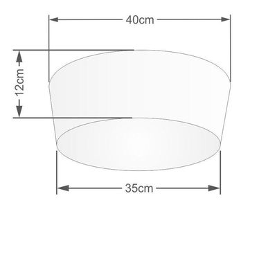 Plafon Cone Vivare Md-3003 Cúpula Em Tecido 12/40x35cm - Bivolt Rustico-bege 127/220v