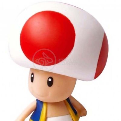 Boneco Cogumelo Toad Grande Super Size 20Cm - Mario