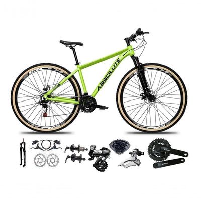 Bicicleta Aro 29 Absolute Nero 5 Câmbios Shimano Altus 24v Freio Hidráulico Garfo C-trava Verde Tam: 15