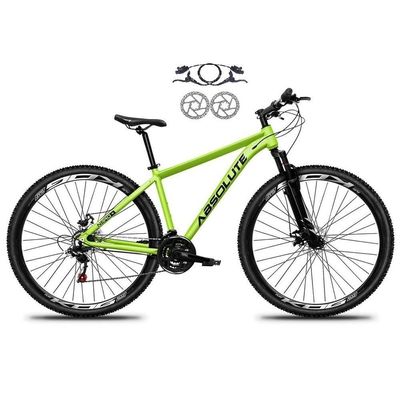 Bicicleta Aro 29 Absolute Nero 5 Alumínio 21v Freio Hidráulico Garfo Suspensão Mountain Bike Verde Tam: 15