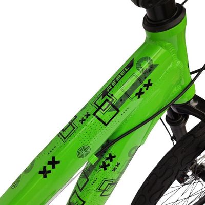 Bicicleta Aro 26 Gta Rebel Freeride Downhill Single 7v Rodas Vmaxx Freio A Disco Pneu Flame Preto Verde