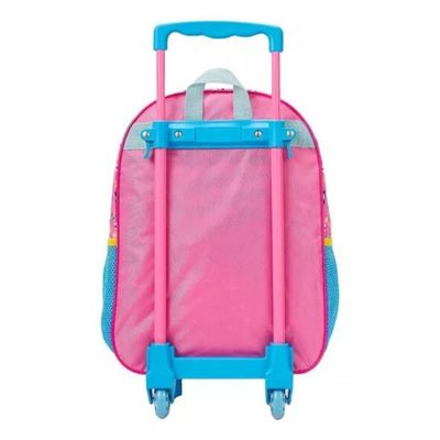 Mochila Rodinhas Panda Rosa Lancheira Estojo Infantil Escolar Xeryus