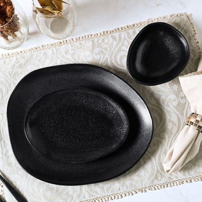 Conjunto De Pratos Rasos Oval 06 Peças Orgânico Eclipse Porto Brasil