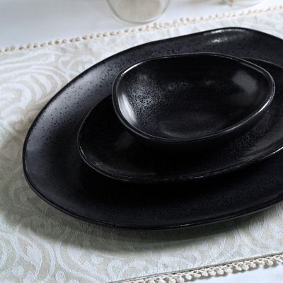 Conjunto De Pratos Rasos Oval 06 Peças Orgânico Eclipse Porto Brasil