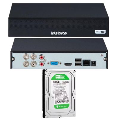 DVR Multi HD Intelbras MHDX 1004C de 4 Canais C/HD 500GB