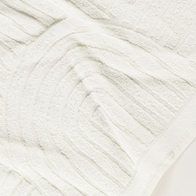 Toalha de Rosto Dunna Fio Penteado Relevo Dunas 01 Peça 100% Algodão - Off White