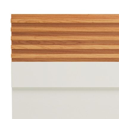 Painel Para TV 65 Pol Suspenso 220cm 2 Nichos Hexagon D03 Off White Freijó - Lyam Decor