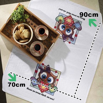 Pano De Prato Lomaer Sacaria 70cmx 90cm 02 Estampa (12 Unidades) Branco