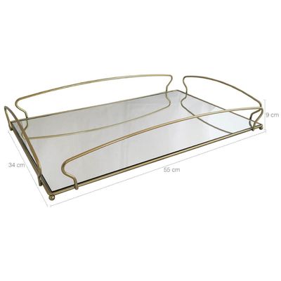 Bandeja Espelhada Retangular Grande 55x34cm
