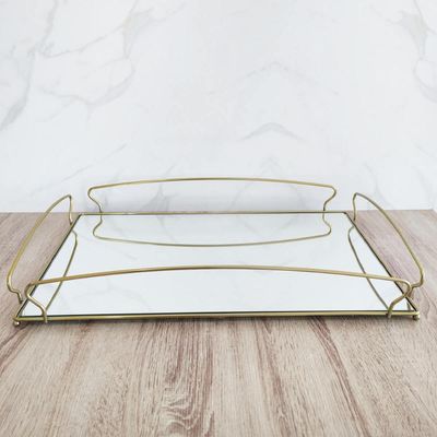 Bandeja Espelhada Retangular Grande 55x34cm