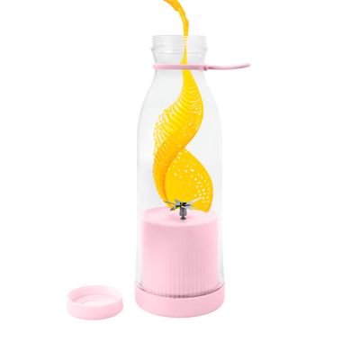Mini Liquidificador Portatil Garrafa USB Rosa