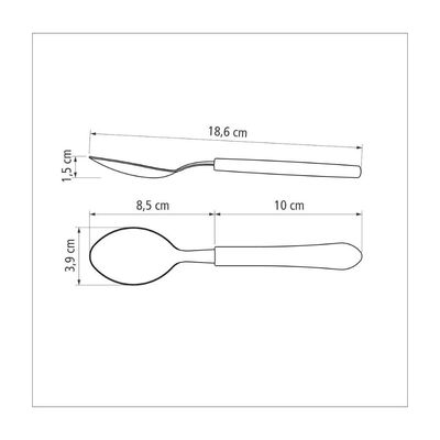 Kit 12 Colher de Mesa Inox Vermelho Leme Tramontina