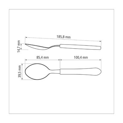 Kit 12 Colher de Mesa Inox Vermelho Leme Tramontina
