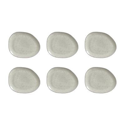 Conjunto de Pratos Rasos Ovais Orgânico 31cm 6 Peças Porto Brasil n/a