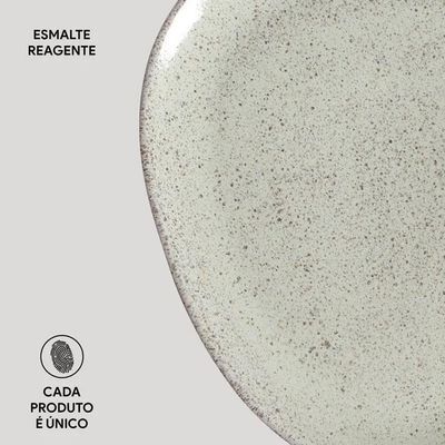 Conjunto de Pratos Rasos Ovais Orgânico 31cm 6 Peças Porto Brasil n/a