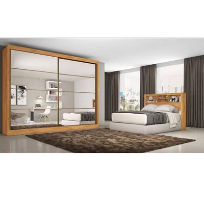 Armário 2 portas com espaço Mademarques Sevilha Peroba Peroba/Off White