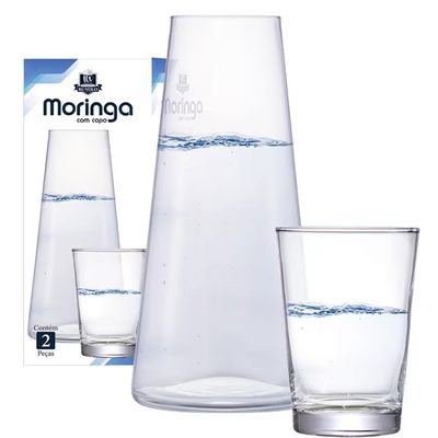 Conjunto de Moringa e Copo em Vidro - 2 Peças Ruvolo Transparente