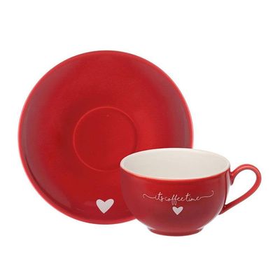 Jogo de Xícaras para Chá Hauskraft Lamour em Porcelana 160 ml Vermelha  6 Peças Vermelho