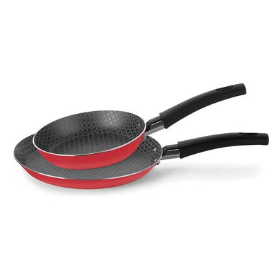 Kit 2 Peças Tapioqueira 18cm e Frigideira 14cm Antiaderente Ultra 7 Camadas Multiflon Vermelho