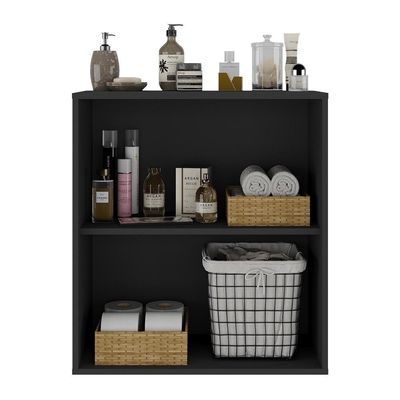 Balcão Multiuso Organizador Para Banheiro 2 Portas 63cm Multimóveis Mp5038 Preto Preto