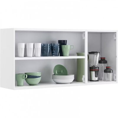 Armário Aéreo Triplo Itatiaia New Premium com 3 Portas e 2 Prateleiras - 120cm de largura Branco com Fúcsia