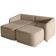 Sofá Cama Para Sala De Estar 2 Lugares 176cm Montserrat K01 Veludo Bege - Lyam Decor
