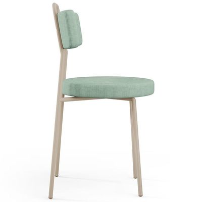 Kit 02 Cadeiras Decorativa Estofada Para Sala De Jantar Barcelona Arena L02 Linho Verde Menta - Lyam Decor