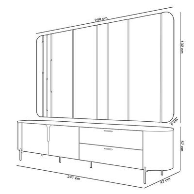 Rack Para Sala Com Painel Para Tv 75 Pol Dion D05 Cedro - Lyam Decor