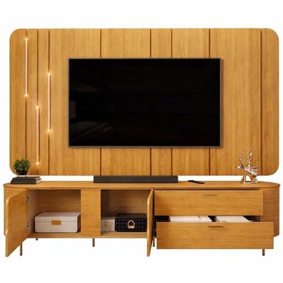 Rack Para Sala Com Painel Para Tv 75 Pol Dion D05 Cedro - Lyam Decor
