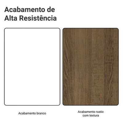 Kit Balcão + Cristaleira 70cm Branco Rustic Glamy Madesa 01 Branco Rustic