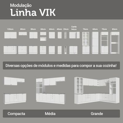 Armário Aéreo 60 Cm 1 Porta Basculante Vik Madesa Branco