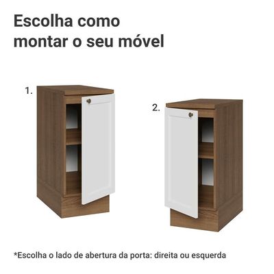 Balcão De Cozinha 35 Cm 1 Porta Rustic/branco Vik Madesa Rustic/branco