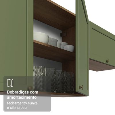 Armário Aéreo 70 Cm 2 Portas Rustic/verde Vik Madesa Rustic/verde Rustic/verde
