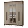 Guarda-roupa Casal Com Pés 6 Portas Batentes Com Espelho Rustic-crema-rustic Netuno Madesa