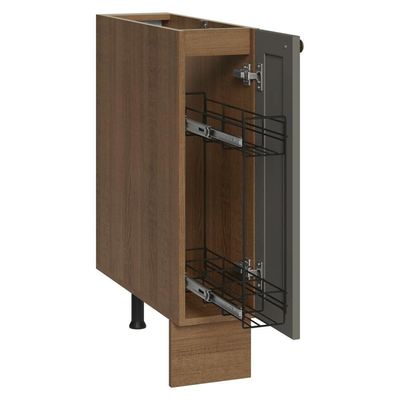 Balcão Porta-temperos 20 Cm 1 Porta (sem Tampo) Rustic/cinza Vik Madesa
